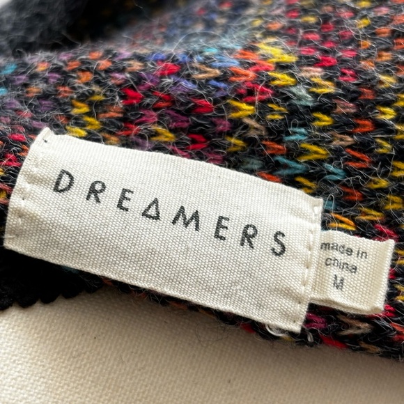 DREAMERS AZTEC DESIGN ASYMMETRIC BOHO GREY MULTICOLORED SOUTHWEST CARDIGAN SZ M - Picture 8 of 11